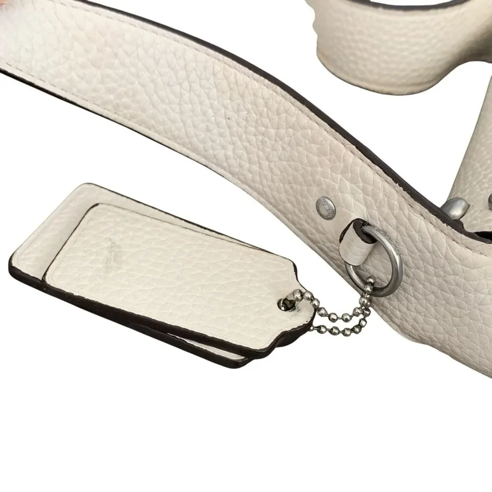 COACH Dakotah 14 Mini Flap Crossbody Bag Studded Pebbled Leather Chalk 